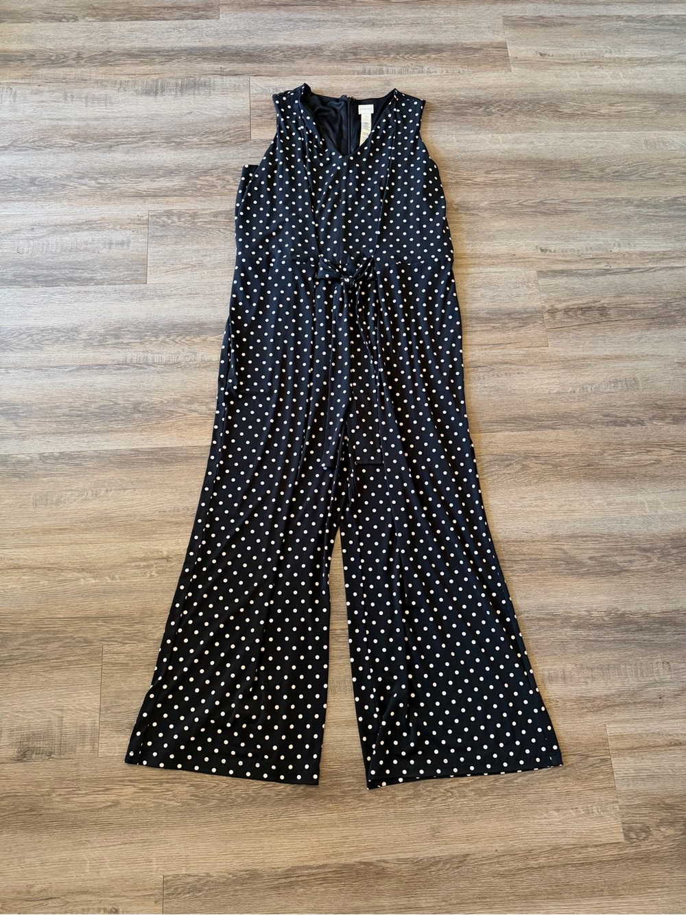 Chicos Black and White Polka Dot Jumpsuit 3 (XL)